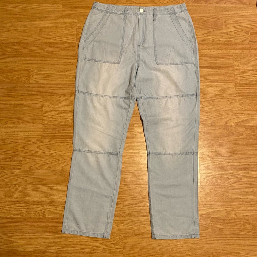 Dex chambray straight leg pants size medium cotton tencel trousers